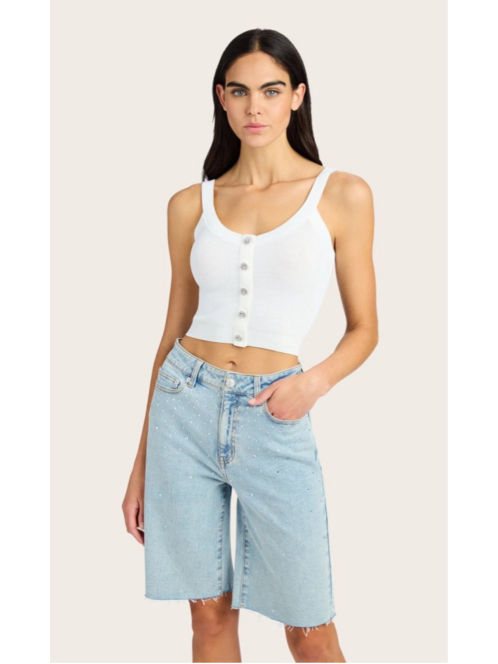 GENERATION LOVE White Xenia Rib Sweater Tank Top L NWT
